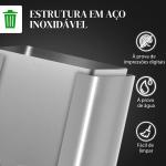 Balde de Lixo de Cozinha com 3 Compartimentos 3x15L com Pedais Tampas com Fechamento Suave e Cubo Amovível Prata