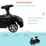 Carro Andador para Crianças com Faróis Música Buzina Volante Compartimento de Armazenamento 63,5x28x36 cm Preto
