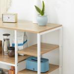 Estante Multiuso com 7 Prateleiras de Armazenamento para Utensílios Livros Plantas 90x40x95cm Madeira Natural