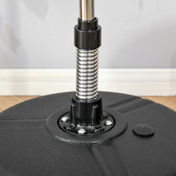 Saco de Boxe de Pé com Altura Ajustável de 4 Níveis Base Preenchida Luvas e Inflador Ø45x133 - 151 cm Preto