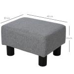 Apoio para os Pés de Sala de Estar Banco Retangular com Estrutura de Madeira para Sala de Estar 40x30x24 cm Cinzento