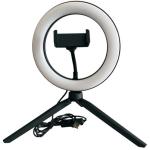 Pack Candeeiro LED 9W Dimável 8 + Tripé com Suporte Smartphone p/ Estúdio Fotográfico