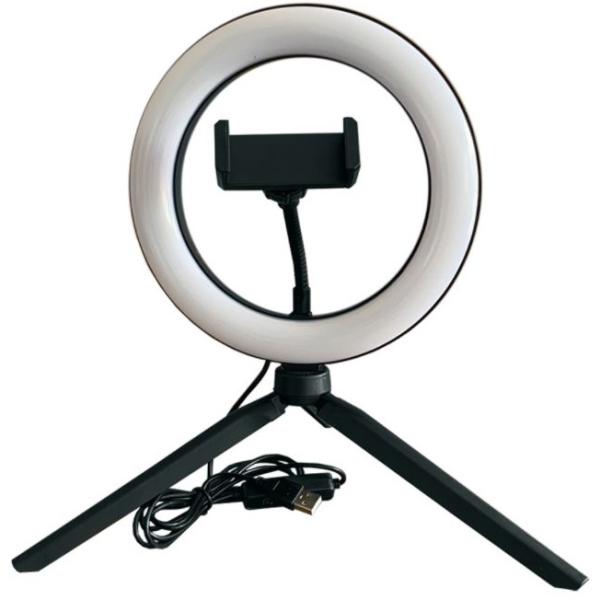 Pack Candeeiro LED 9W Dimável 8 + Tripé com Suporte Smartphone p/ Estúdio Fotográfico