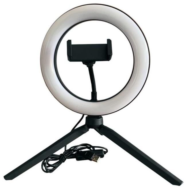 Pack Candeeiro LED 9W Dimável 8 + Tripé com Suporte Smartphone p/ Estúdio Fotográfico