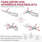 Árvore de Natal Artificial 210cm Ignífugo com 1036 Ramos 53 Decorações Folhas de PVC e Suporte Metálico Verde