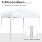 Tenda de Jardim com Paredes Laterais Amovíveis Janelas Porta com Zíper e Bolsa de Transporte 295x295x196 - 258 cm Branco