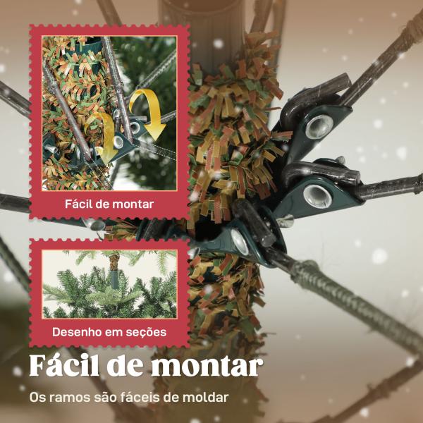 Árvore de Natal Artificial 150 cm com 492 Ramos Densos e Suporte Metálico Dobrável para Interior Verde