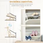 Sapateira Branca Estreita Armário para Sapatos com 2 Gavetas Basculantes para 12 Pares de Sapatos 72x26x80 cm