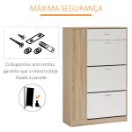 Sapateira de 3 Portas para 18 - 27 Pares de Sapatos com Gaveta e Armário para Entrada Dormitório 84x30x132 cm Madeira Natural
