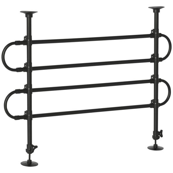 Grade de Segurança de Carro para Cães Ajustável em Largura e Altura 87 - 135x60x105cm Grade Separadora para Porta Malas de Carro Universal Metal Preto