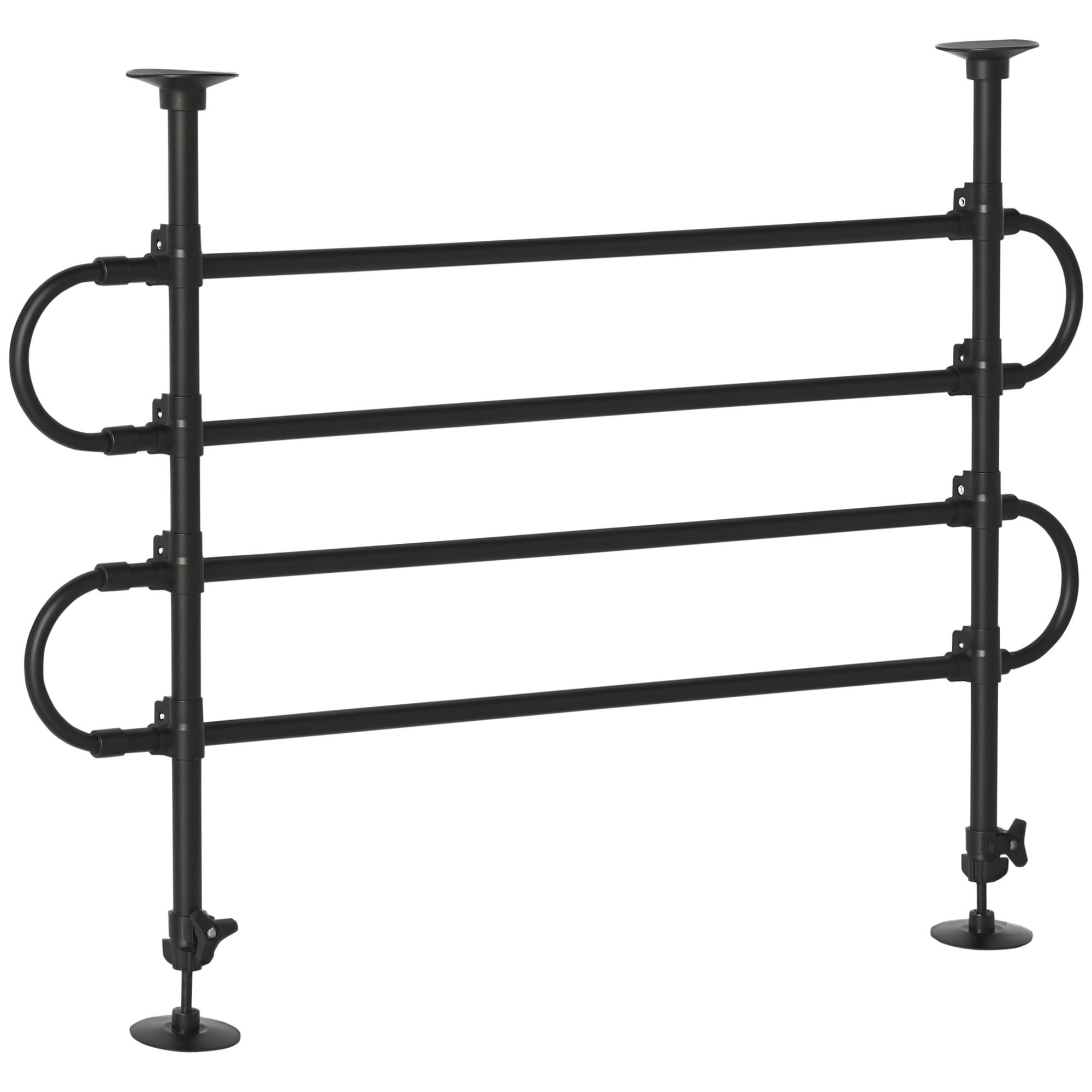 Grade de Segurança de Carro para Cães Ajustável em Largura e Altura 87 - 135x60x105cm Grade Separadora para Porta Malas de Carro Universal Metal Preto