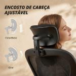 Cadeira de Escritório Giratória com Altura Ajustável Apoio para a Cabeça e Suporte Lombar Ajustáveis 58x63x115 - 125 cm Preto