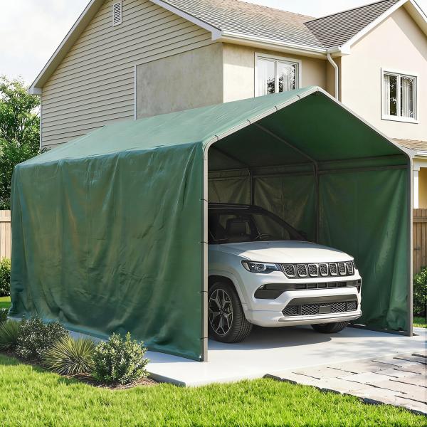 Lona Impermeável Exterior 6x8 m Toldo PE 90 g/m² Proteção UV com Ilhós Reforçados para Lenha Móveis de Jardim Verde