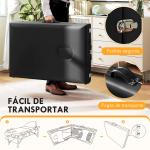 Marquesa de Massagem Dobrável Portátil com Altura Ajustável Apoio de Cabeça Apoios de Braço Acolchoados 215x60x64 - 89 cm Preto