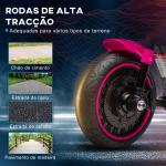 Motocicleta Elétrica para Crianças de 18 - 36 Meses com Bateria 6V Farol e Rodas Auxiliares Removíveis 76x42x57 cm Rosa