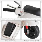 Mota Elétrica para Crianças com Licença Vespa com Música Velocidade 2 - 3 km/h e Buzina 102x50,5x75,5 cm Branco