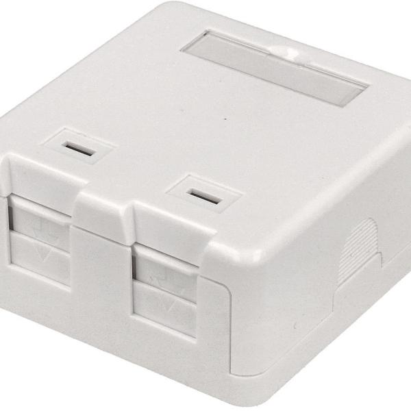 Caixa p/ Conexões Keystone de 2 Portas (Branco)