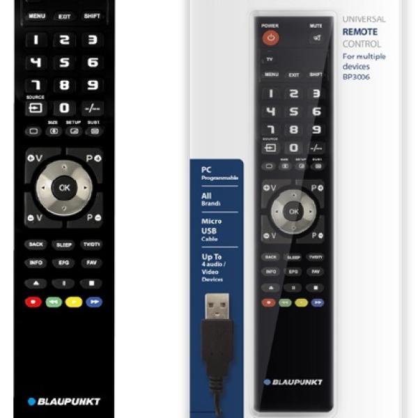 Comando TV/SAT/TDT/DVD/VCR 4:1 Programável p/ PC - BLAUPUNKT