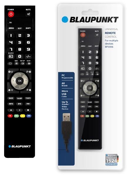 Comando TV/SAT/TDT/DVD/VCR 4:1 Programável p/ PC - BLAUPUNKT