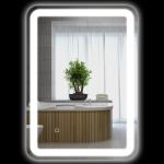 Espelho Casa de Banho com Luzes LED 70x50 cm Função Antiembaciamento 3 Temperaturas de Cor Ajustável e Função de Memória Prata