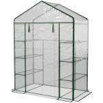 Estufa de Jardim com 8 Prateleiras Cobertura de PVC e Estrutura de Aço 143x73x195 cm Transparente e Verde