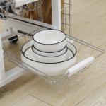 Carrinho de Cozinha com Rodas Gaveta 4 Cestas de Metal e 4 Suportes para Temperos Laterais 57x37x83cm Branco