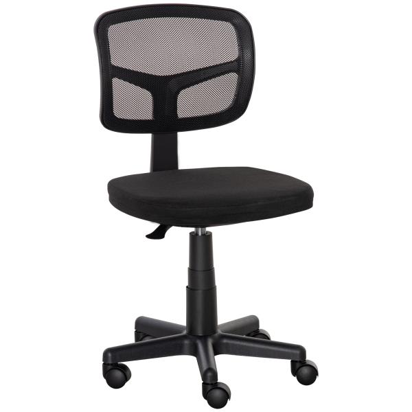 Cadeira de Escritório Operativa Giratória 360° com Altura Ajustável Suporte Lombar 43x48x77,5 - 89,5cm Preto