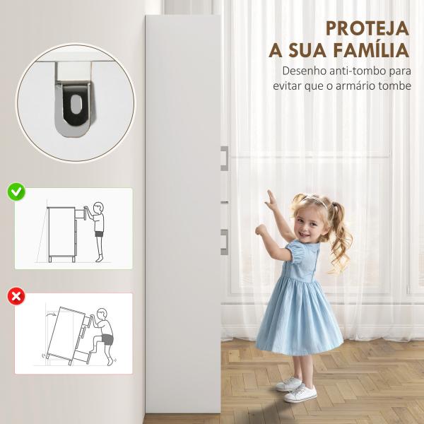 Armário de Cozinha com 4 Portas 1 Gaveta e Prateleiras Ajustáveis Anti - Tombo Armário de Cozinha Moderno 70,8x34x180 cm Branco