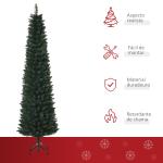 Árvore de Natal Artificial Altura 180cm com 380 Ramos de Folhas de PVC Ignífugos Base Dobrável e Suporte Metálico Ø56x180cm Verde