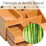 Organizador para Secretária de Bambu Sistema de Secretária Organizador de Mesa de Escritório Polivalente 33x20,5x15,5 cm