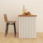 Conjunto de 2 Bancos Altos de Cozinha Bancos de Bar com Encosto e Assento em Vime Sintético 43x56x101 cm Marrom Claro