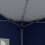 Tenda de Jardim com Paredes Laterais Amovíveis Janelas Porta com Zíper e Bolsa de Transporte 295x295x195 - 258 cm Azul