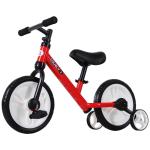 Bicicleta Balance com pedais e rodas removíveis Assento ajustável 33 - 38cm Crianças +2 Anos Carga 25kg Cor vermelha