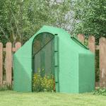 Estufa Transparente de Jardim 180x100x168 cm Estufa de Jardim com Porta Enrolável e Estrutura de Aço Verde