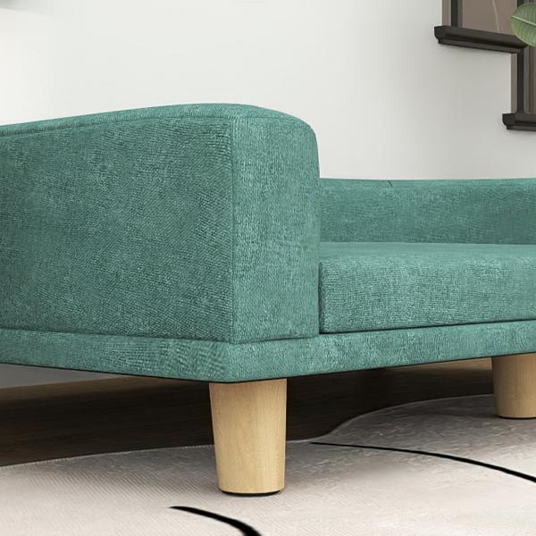 Sofá para Cães Cama Elevada para Cães Estofada com Almofada Lavável e Pés de Madeira de Pinho 98x67x25 cm Verde