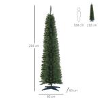 Árvore de Natal Artificial 210cm Ignífugo com 499 Pontas de Ramo PVC Decoração de Natal para Interiores Verde