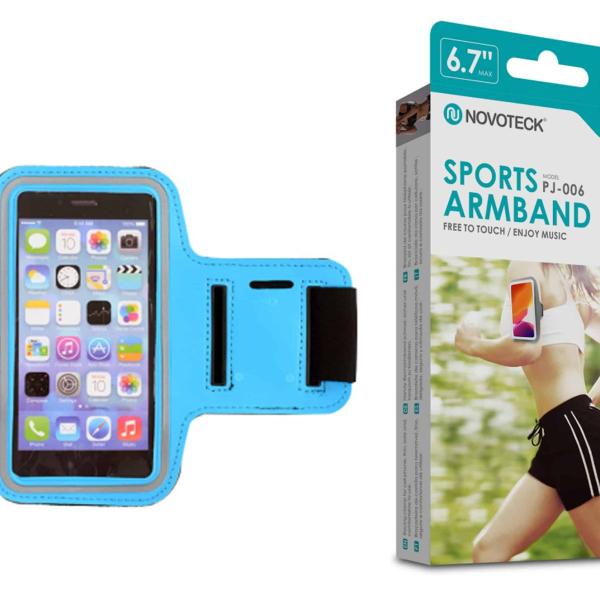 Bracelete Desportivo para Smartphone 3.5”-6.7” Azul-Confortável-Ajustável-Impermeável PJ-006