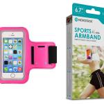 Bracelete Desportivo para Smartphone 3.5”-6.7” Rosa-Confortável-Ajustável-Impermeável PJ-006