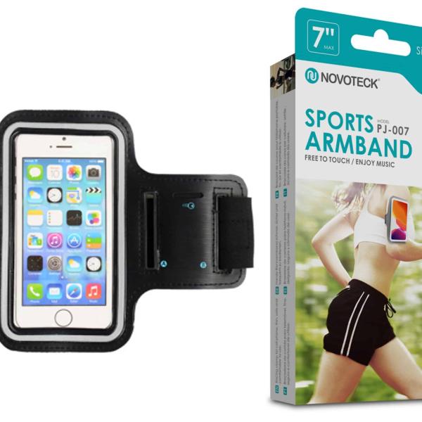 Bracelete Desportivo para Smartphone 3.5”-7.0” Negro-Confortável-Ajustável-Impermeável PJ-007