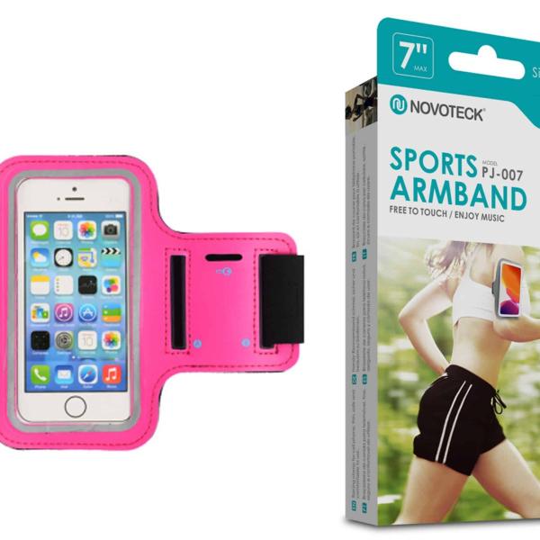 Bracelete Desportivo para Smartphone 3.5”-7.0” Rosa-Confortável-Ajustável-Impermeável PJ-007