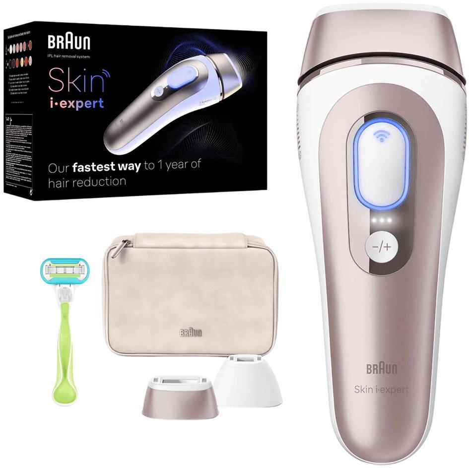 Depiladora de Luz Pulsada Skin I - Expert Pro PL 7147 (Rosa Dourado/Branco) - BRAUN