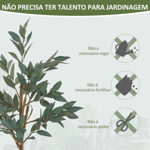 Planta Artificial de Louro 120 cm Planta Artificial Decorativa Grande Decoração para Casa Escritório Varanda Quarto Verde