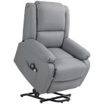 Poltrona Relax Levanta Pessoas com 8 Pontos de Massagem Reclinável com Função de Aquecimento 89x93x105 cm Cinza