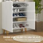Móvel Sapateira de Entrada Armário Sapateira com Prateleiras Ajustáveis para 15 - 20 Pares de Sapatos 72x31,5x95 cm Branco
