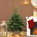 Árvore de Natal Artificial 150 cm com 492 Ramos Densos e Suporte Metálico Dobrável para Interior Verde