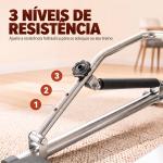 Máquina de Remo Hidráulico Dobrável com 4 Níveis de Resistência Ecrã Digital e Pedal Antiderrapante para Fitness em Casa Aço 129x70x70cm Preto e Prata