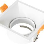 Aro Quadrado Recuado Basculante em Alumínio Branco p/ Lampadas MR16 - GU10