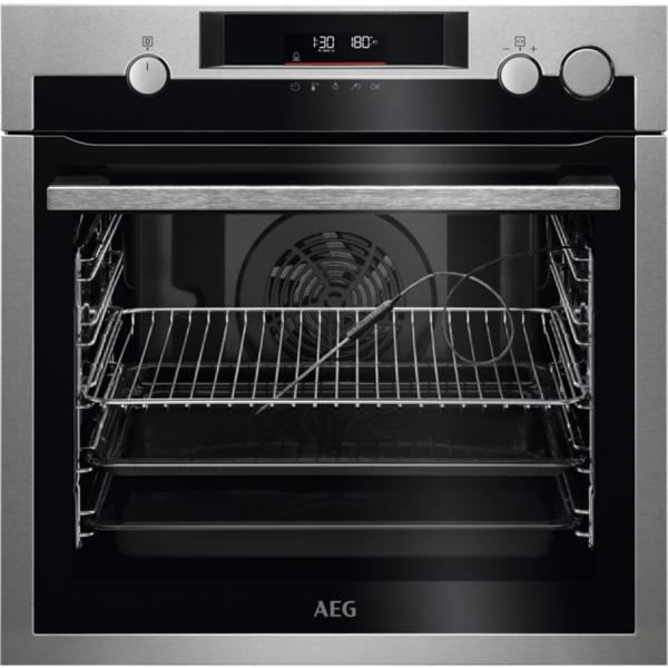 Forno Elétrico de Encastre BSE572360M Pirolítico 3380W 72L (Preto/Cinza) - AEG
