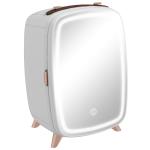 Mini Frigorífico de Cosméticos 6L de 9V com Porta com Espelho e Luz LED Ajustável em 3 Níveis 24,3x19,4x35,6 cm Branco