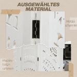 Biombo Dobrável de 3 Painéis de Madeira 120x170 cm Biombo Separador de Ambientes com Padrões Gravados Elegantes Branco